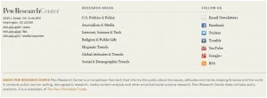 Footer section of the Pew Research Center